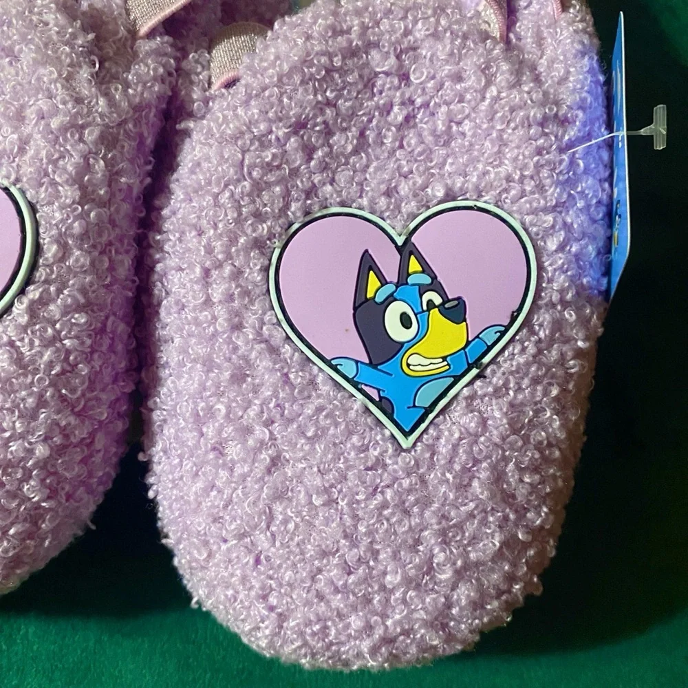 Bluey and Bingo Sherpa Purple Slingback Slippers